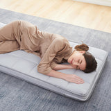 Jamdok Draagbaar Logeermatras met Gel Memory Foam – Opvouwbaar Slaapkussen met Afneembare en Wasbare Katoenen Hoes – 3-Laags Structuur met Traagschuim – Matras Topper 75 x 30 x 10 cm – Roll-Up Campingmat voor Logés, Reizen of Kinderen