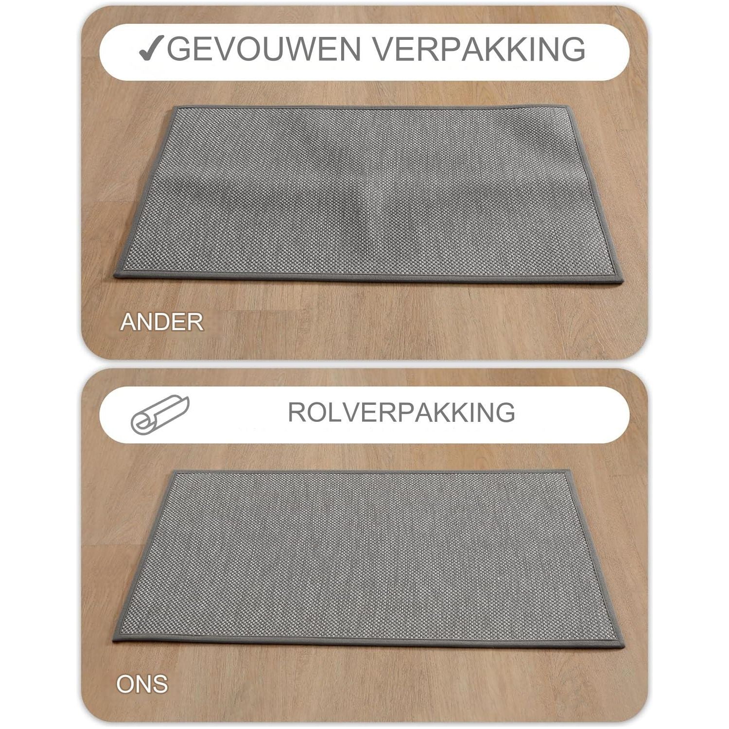 25x43 cm Deurmat - Binnen-/buitenmat - Deurmat voor binnen voor entree - Antislip Wasbaar Laag Profiel Binnenmat - Entree Mat Entree Tapijt Deurmat Binnen Ingang - Licht Grijs