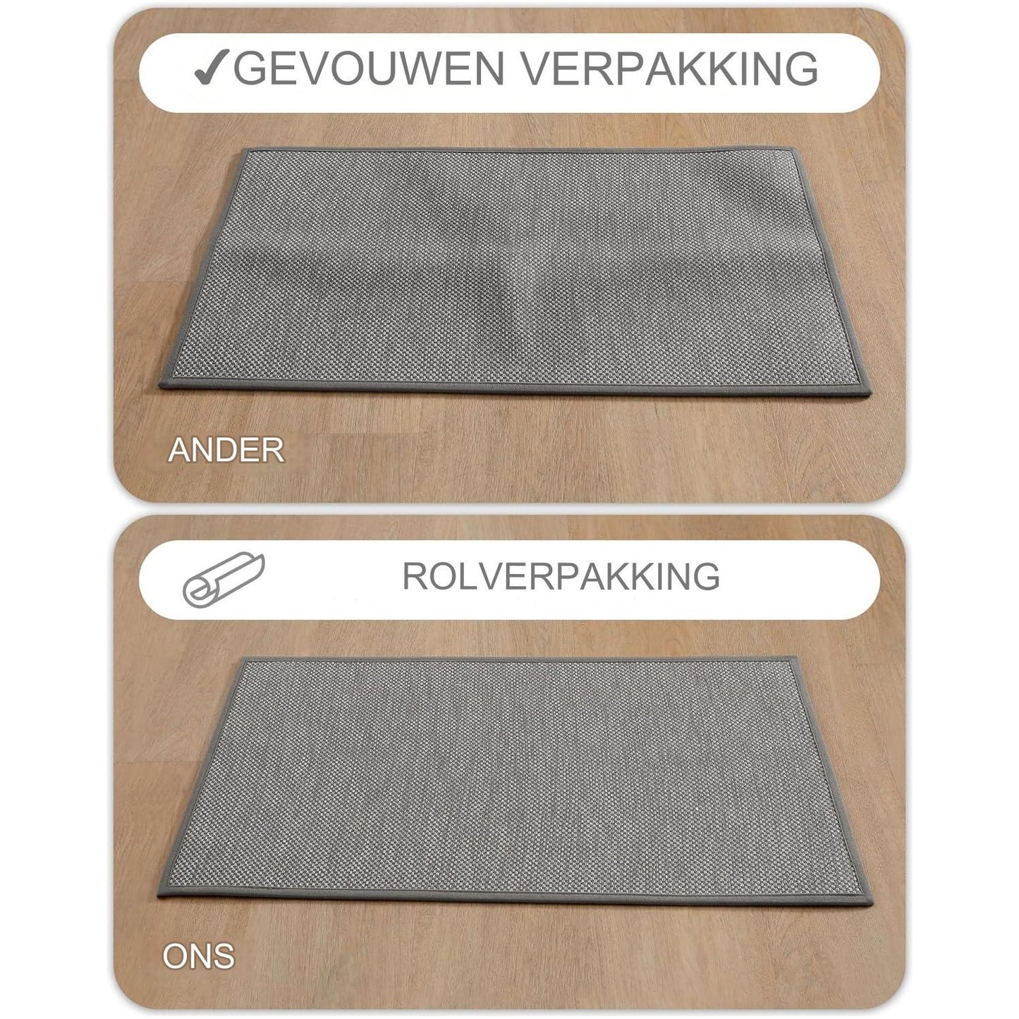 25x43 cm Deurmat - Binnen-/buitenmat - Deurmat voor binnen voor entree - Antislip Wasbaar Laag Profiel Binnenmat - Entree Mat Entree Tapijt Deurmat Binnen Ingang - Licht Grijs