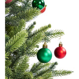 Yaheetech Mini Kunstkerstboom - 61 cm Hoog - Tafelkertboom met Cementbasis in Rode Stoffen Zak - Compacte Onverlichte Kerstdecoratie - Groene PE Naalden - 1 Stuk