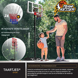 KESSER® Basketbalset - In hoogte verstelbare Basketbalstandaard (230 cm tot 305 cm) - Inclusief Basketbal + Luchtpomp - Voor Binnen en Buiten Gebruik