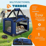 KESSER® Opvouwbare Hondenbox - Transportbox voor Huisdieren - 91,4 x 63,5 x 63,5 cm - Navy Blauw - Inclusief Handvatten en Wasbare Binnenvoering