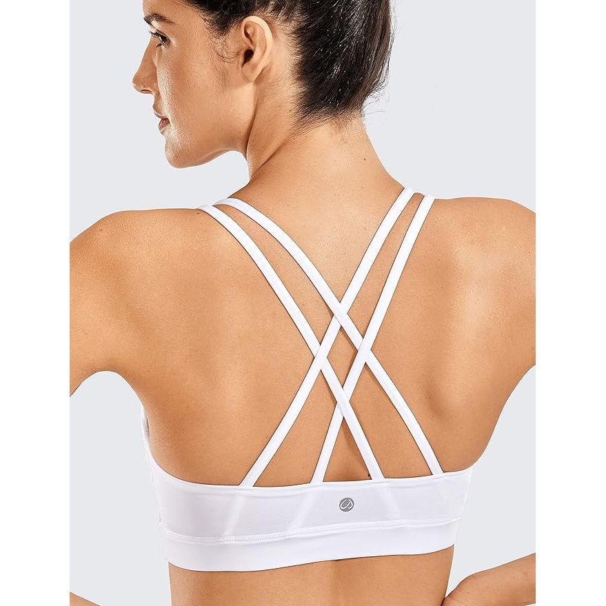 CRZ YOGA - Dames Strappy Back Sport BH - Maat M - Zonder Beugel - Medium tot Low Impact - Criss-Cross Bandjes - Verwijderbare Pads - Ademend en Comfortabel - Voor Yoga en Workouts