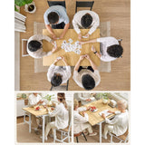 Uitschuifbare Eettafel Voor 2–4 Personen – Opvouwbare Keukentafel In Naturel Eiken En Wolkwit – VASAGLE Tafel Met Inklapbare Zijkanten – Ruimtebesparende Tafel Met Stalen Frame – 78 x 120 cm – Compact En Stevig Ontwerp