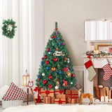 Yaheetech Kunstkerstboom - 127,5 cm Hoog - Diameter 67 cm - Onverlichte PVC Kerstboom met ca. 330 Takpunten - Inclusief Opvouwbare Metalen Standaard - Traditioneel Groen Ontwerp