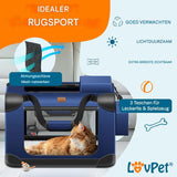 KESSER® Opvouwbare Hondenbox - Transportbox voor Huisdieren - 91,4 x 63,5 x 63,5 cm - Navy Blauw - Inclusief Handvatten en Wasbare Binnenvoering