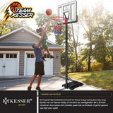 KESSER® Basketbalset - In hoogte verstelbare Basketbalstandaard (230 cm tot 305 cm) - Inclusief Basketbal + Luchtpomp - Voor Binnen en Buiten Gebruik