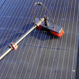 XPOtool Telescoop Wasborstel met Watertoevoer – Uitschuifbare Aluminium Steel tot 9 Meter – Compleet met 10 m Slang – Zachte Borstel met Verstelbare Hoek – Reinigingsset voor Zonnepanelen, Ramen, Dak, Caravan en Vrachtwagen – Professioneel Gereedschap