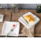 Malacasa Blance Series Porseleinen Dessertbordenset – 6 Stuks – Licht Crèmekleur – 21x21x2,5 cm – Magnetron- & Vaatwasserbestendig – Ideaal voor Elke Gelegenheid