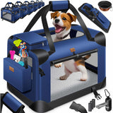 KESSER® Opvouwbare Hondenbox - Transportbox voor Huisdieren - 91,4 x 63,5 x 63,5 cm - Navy Blauw - Inclusief Handvatten en Wasbare Binnenvoering
