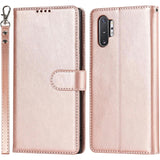 Samsung Galaxy Note 10 Plus Hoesje Portemonnee met Kaarthouder,voor Samsung Note 10 Plus Telefoonhoesje voor Vrouwen,voor Samsung Note 10 Plus Flip Cover met Creditcardhouder-Roségoud-Luxe Wallet Hoesje-Modieus Telefoonhoesje-Hoogwaardige Beschermhoes