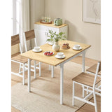 Uitschuifbare Eettafel Voor 2–4 Personen – Opvouwbare Keukentafel In Naturel Eiken En Wolkwit – VASAGLE Tafel Met Inklapbare Zijkanten – Ruimtebesparende Tafel Met Stalen Frame – 78 x 120 cm – Compact En Stevig Ontwerp