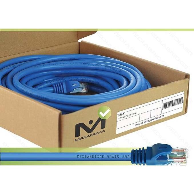 Mediabridge™ Ethernetkabel 50 Voet - Ondersteunt Cat6 / Cat5e / Cat5 Normen, 550MHz, 10Gbps - RJ45 Netwerkkabel voor Computer en Netwerken