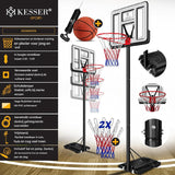 KESSER® Basketbalset - In hoogte verstelbare Basketbalstandaard (230 cm tot 305 cm) - Inclusief Basketbal + Luchtpomp - Voor Binnen en Buiten Gebruik