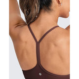 CRZ YOGA - Vrouwen Low Impact Sport BH - Maat M - Butterluxe Collectie - Y-Racer Back - Spaghetti Bandjes - Gewatteerd met Verwijderbare Pads - Ultiem Zacht en Ademend - Voor Yoga en Lichte Workouts