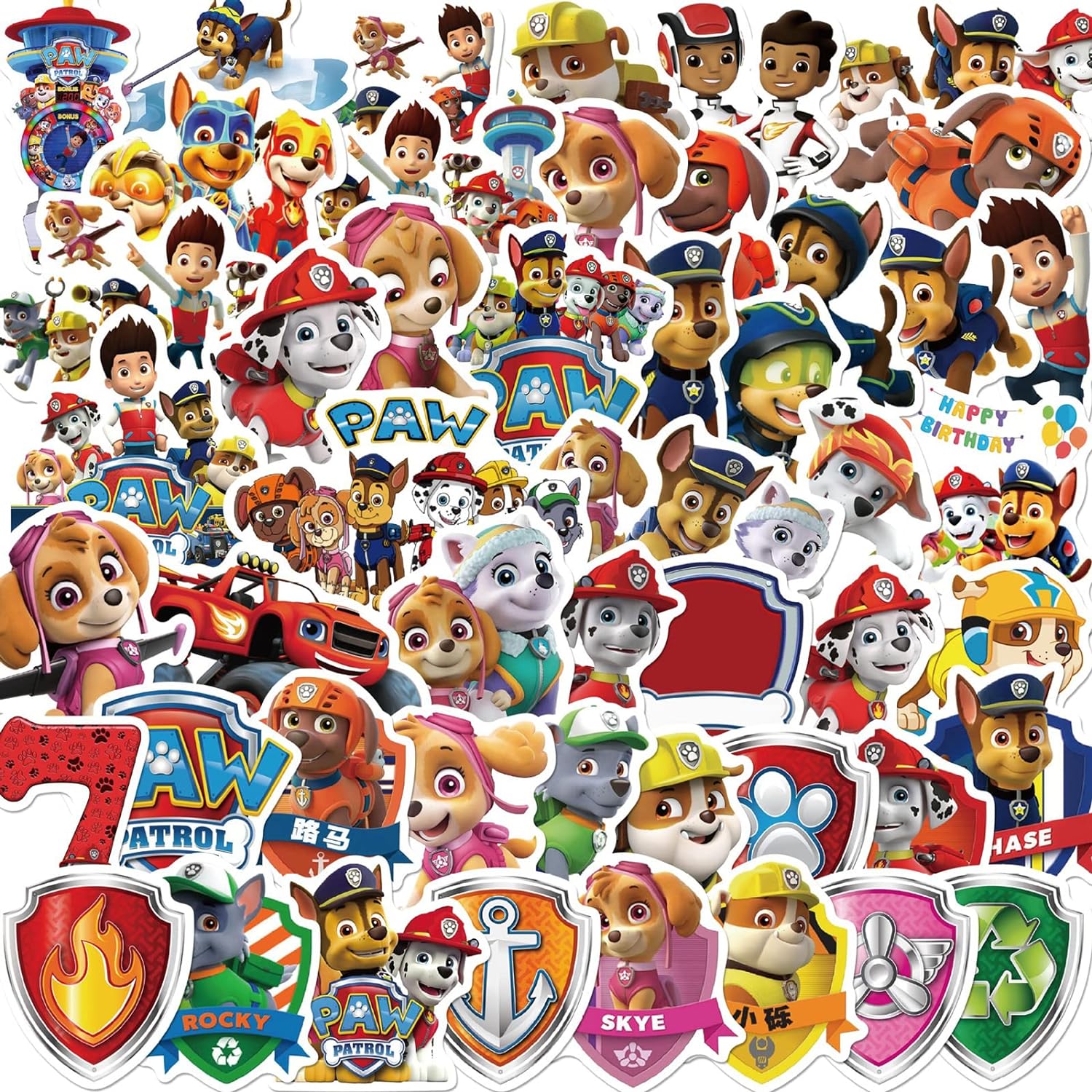 Paw Patrol Sticker Set - 50 Stuks - Waterdichte PVC Cartoon Stickers voor Kinderen - Perfect voor Auto, Fiets, Laptop en DIY Scrapbooking