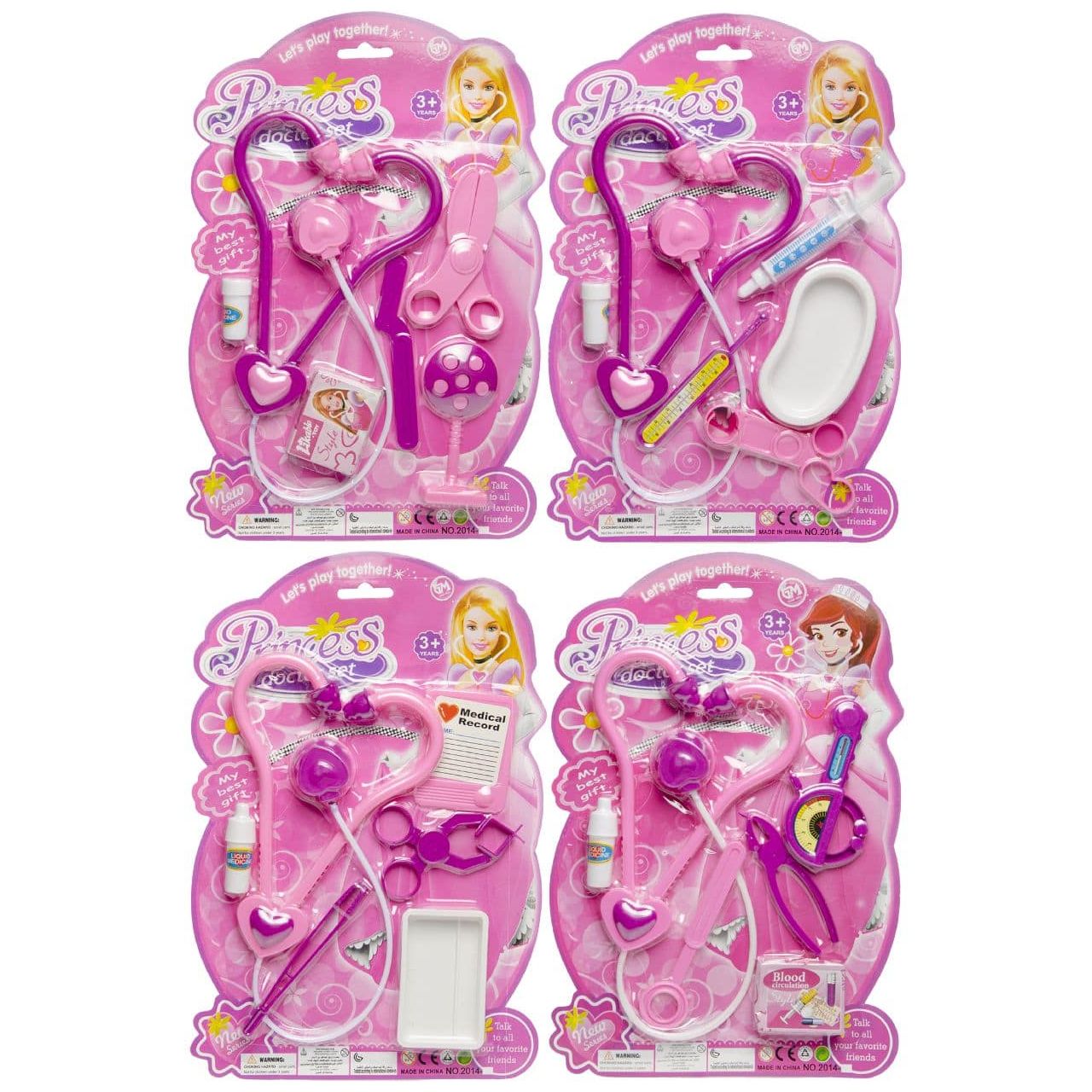 3 Pack - Dokters Speelset - Roze - Medische Speelgoedset voor Kinderen - 31x21 cm - Vanaf 3 Jaar