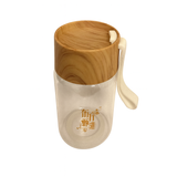 Glazen Theefles – Drinkfles met Houten Dop – Draagbaar – 200 ml – Voor Thee, Koffie en Dranken