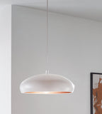 EGLO - MOGANO 1 Hanglamp - Modern Ontwerp in Wit Staal en Koper - Industrieel Design - Geschikt Voor E27 Lampen - Ideaal Voor Woonkamer, Eetkamer - Diameter 385mm