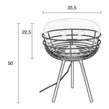 Zuiver Smokey Tafellamp - Ronde Tafellamp van Gerookt Glas en IJzer - Ingebouwde LED - Dimbaar - Sfeerverlichting - 22,5 cm Hoog x Ø 35,5 cm - 1,6 m Kabel