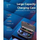 Draadloze Bluetooth Oordopjes – Zwarte In-Ear Earbuds met Oplaadcase – Noise Cancelling Koptelefoon met Touch Control en HD Geluid – IPX7 Waterdicht – Powerbank 2200mAh – Compatibel met iPhone, Samsung, Laptop en Smartwatch