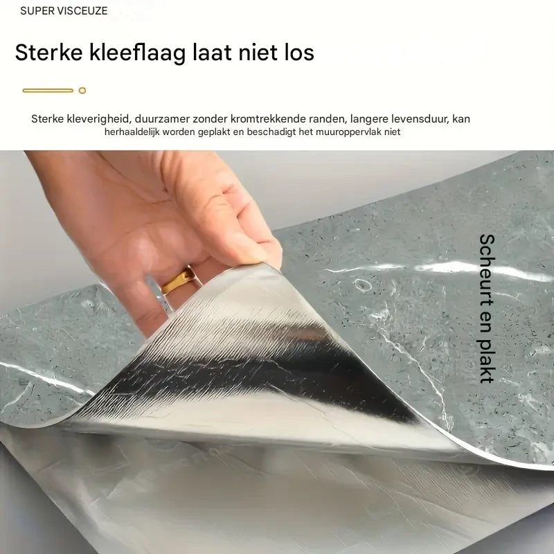 100 Stuks – Zelfklevende Muurstickers 30 x 60 cm – Waterdichte PVC Wandpanelen – Marmerlook 3D Effect – Makkelijk Schoon te Maken Tegelstickers – Wanddecoratie voor Keuken Badkamer Woonkamer Slaapkamer – Zelfklevende Tegelfolie Set