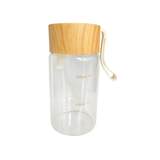 Glazen Theefles – Drinkfles met Houten Dop – Draagbaar – 200 ml – Voor Thee, Koffie en Dranken