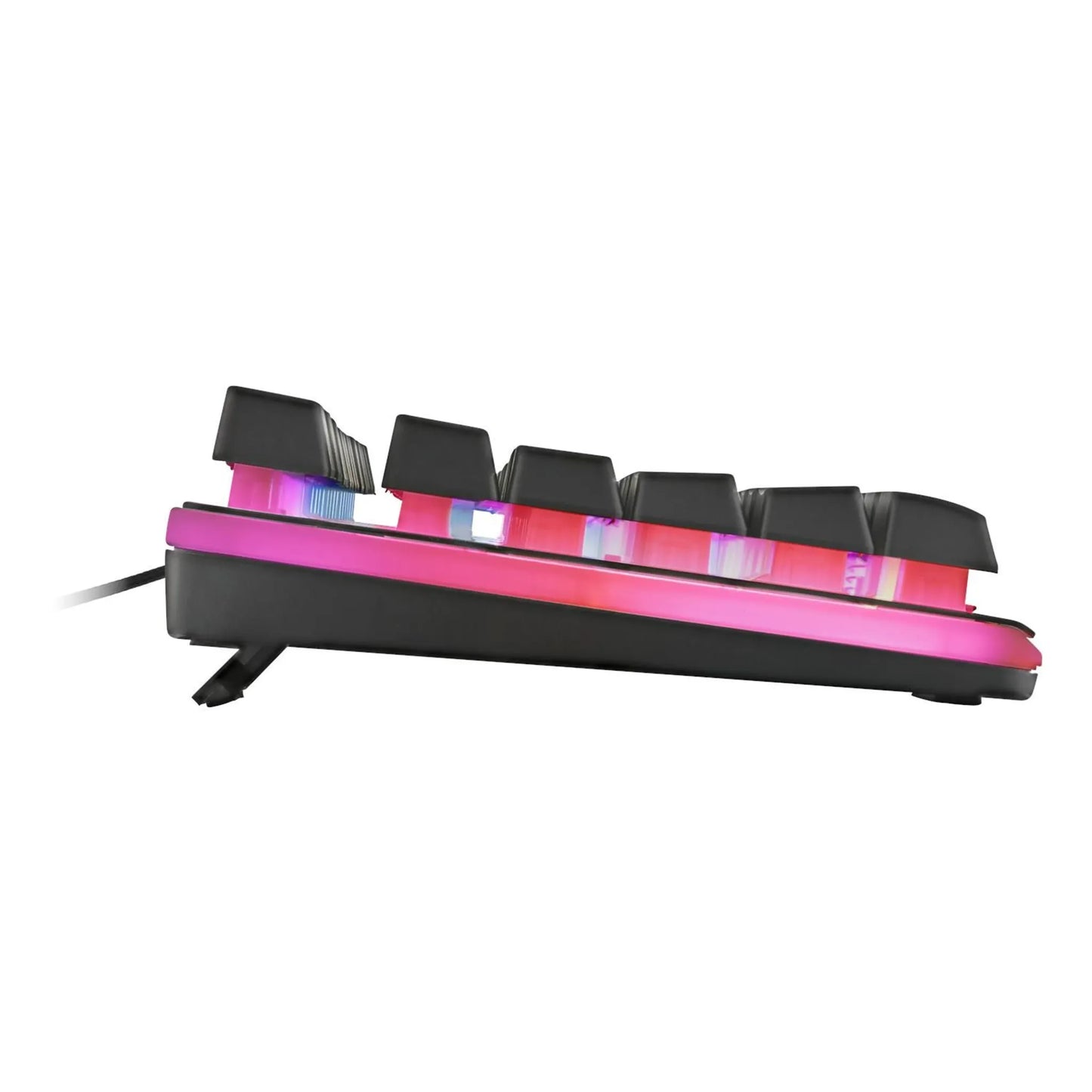 Deltaco Gaming toetsenbord – RGB verlicht gaming keyboard – QWERTZ layout met anti ghosting 25 toetsen – membraan toetsenbord met floating keycaps – USB bedraad toetsenbord – 435 x 135 x 20 mm – ergonomisch S design