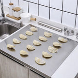 RVS Snijplank 50x50cm – 1.5mm Dikte – Roestvrijstalen Hakplank – Antislip & Geluiddempend – Hygiënisch RVS Snijblad Voor Vlees Groenten Fruit Kaas Pizza – Eenvoudig Schoon Te Maken – Keukenwerkblad 304 Roestvrij Staal