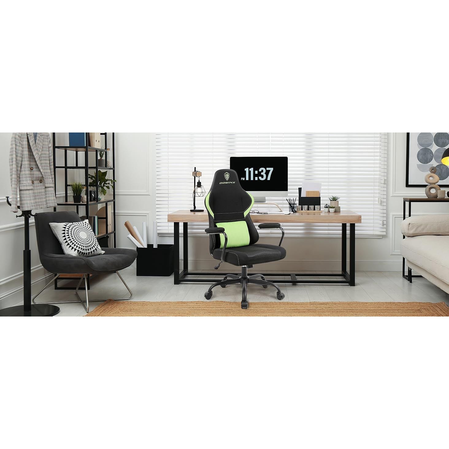Dowinx Mesh Gaming Chair - Ergonomische Bureaustoel - Verstelbare Hoge Rugleuning - Lendensteun - Schommelstoel - Ademend Gaas - Verstelbare Hoogte - Comfortabel en Compact Ontwerp
