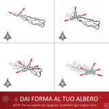 HOMCOM Kunstkerstboom - 60 cm - Met 15 LED Lampjes - Inclusief 24 Gouden Ornamenten - Compacte Tafelkerstboom met 73 Takken en Betonnen Voet