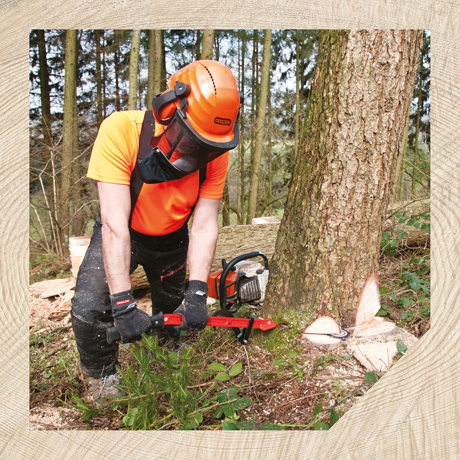 Oregon Professionele Boomvellershefboom – 130 cm Gesmede Breekijzer met Schuivende Kantshaak, Antislip Handgreep en Gebogen Ergonomisch Ontwerp – Heavy Duty Boomhaak/Wig voor Houtbewerking (536305)