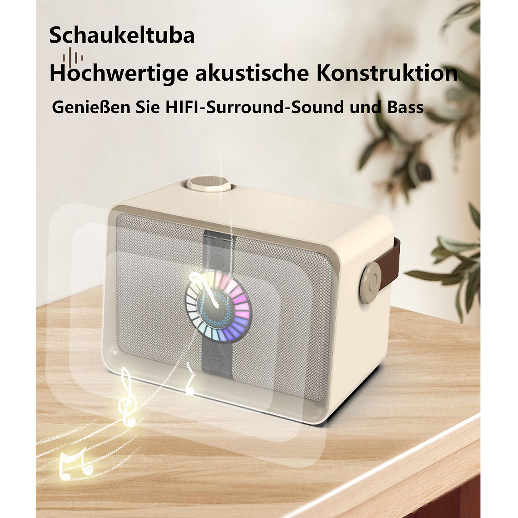 Svntek F22 Bluetooth Speaker – Draadloze Mini Luidspreker – Draagbare Soundbox met Oplaadbare Batterij – Compacte Speaker voor Smartphone Tablet Laptop – Wit Design – Bluetooth Geluidsbox voor Reizen Feest Buiten Binnenshuis Gebruik