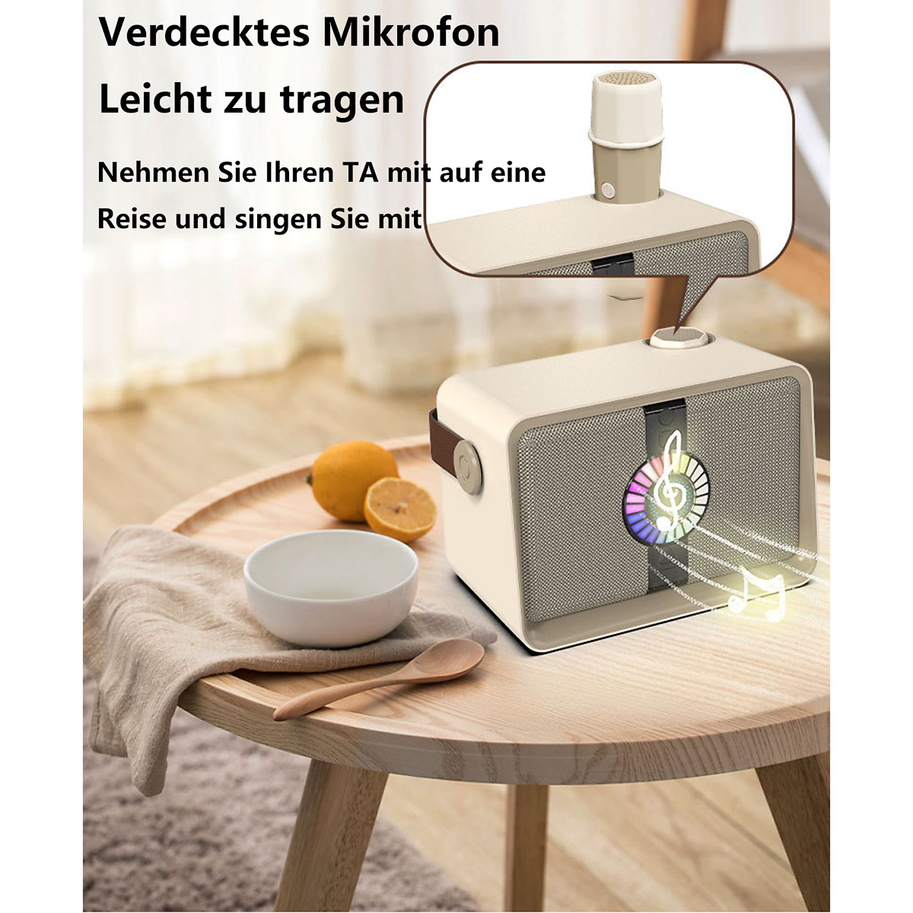 Svntek F22 Bluetooth Speaker – Draadloze Mini Luidspreker – Draagbare Soundbox met Oplaadbare Batterij – Compacte Speaker voor Smartphone Tablet Laptop – Wit Design – Bluetooth Geluidsbox voor Reizen Feest Buiten Binnenshuis Gebruik