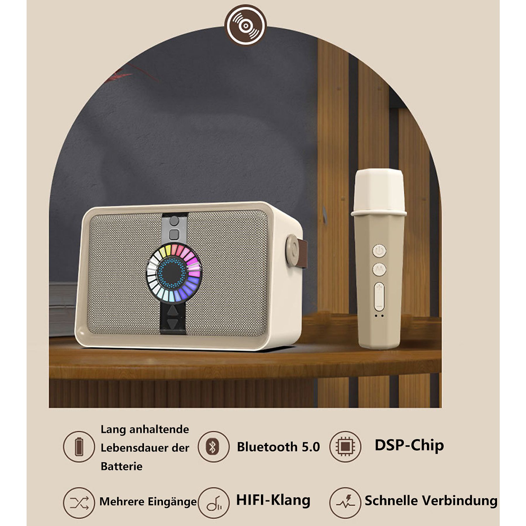 Svntek F22 Bluetooth Speaker – Draadloze Mini Luidspreker – Draagbare Soundbox met Oplaadbare Batterij – Compacte Speaker voor Smartphone Tablet Laptop – Wit Design – Bluetooth Geluidsbox voor Reizen Feest Buiten Binnenshuis Gebruik