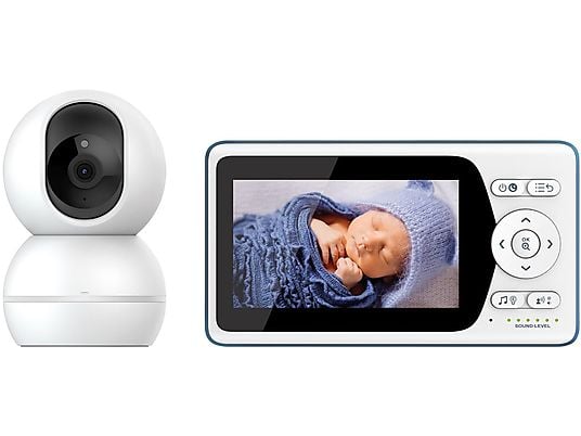 Telefunken VM-M500 Babyfoon met Camera - Digitale 2.4GHz Video Baby Monitor met LCD Scherm Nachtzicht en Tweeweg Audio - Draadloze Babycamera met Temperatuurweergave en Slaapliedjes voor Babykamer
