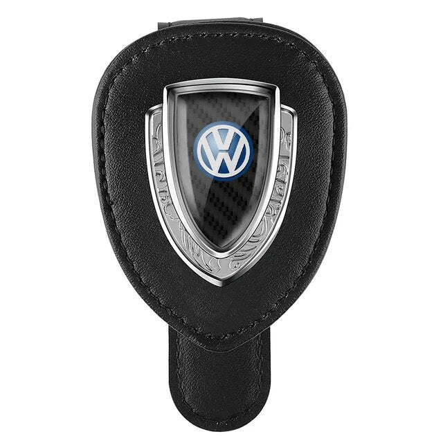 Auto Zonnebrilhouder voor Volkswagen - PU Leer & Roestvrij Staal - Handige Clip voor Autovizier - Stijlvol en Duurzaam