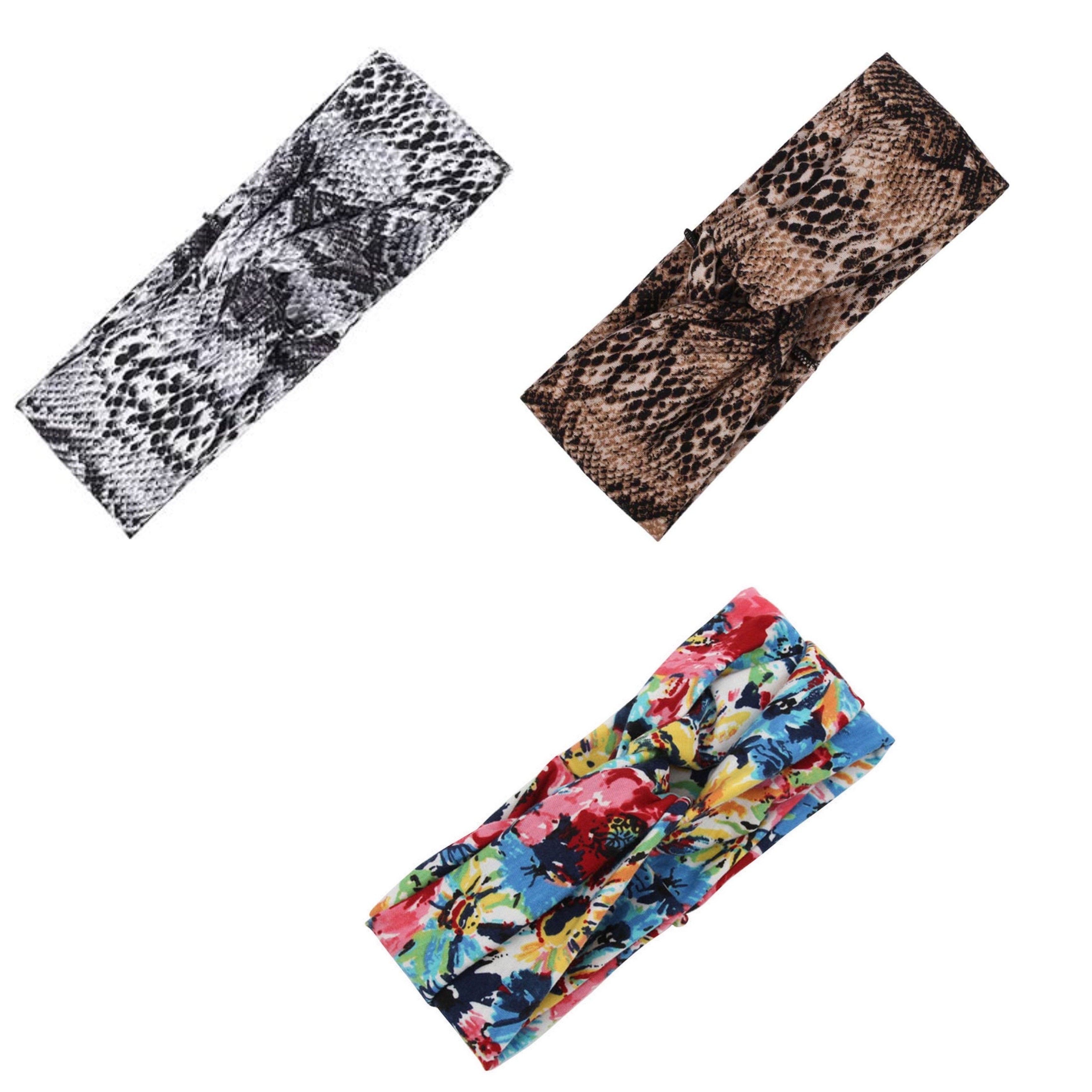 3-Pack Kleurrijke Elastische Hoofdbanden voor Vrouwen en Meisjes: Turban Stijl Haarbanden voor Sport, Yoga en Hardlopen - Non-Slip en Comfortabel