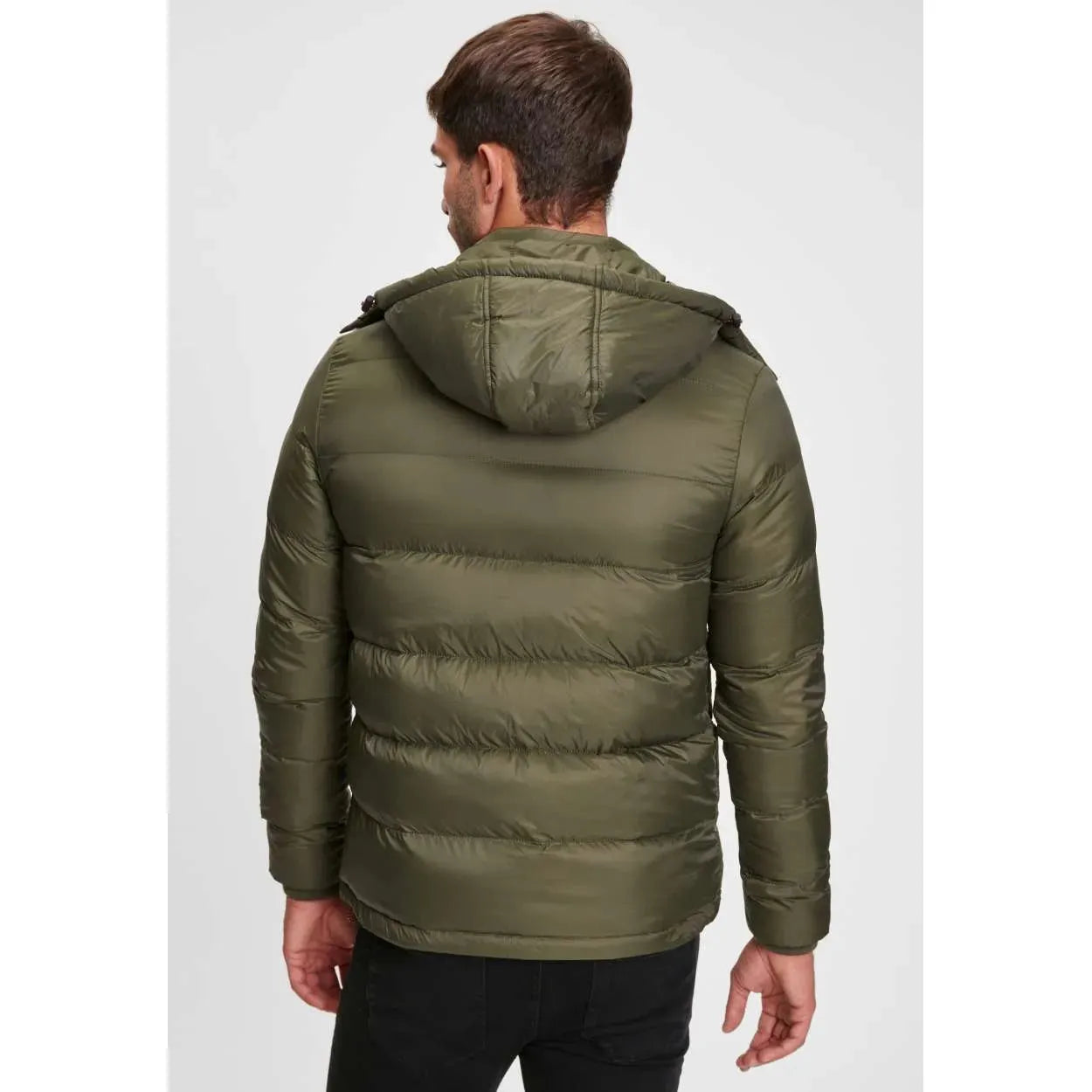 Black and Gold Chapelco Jas - Maat 44 / XS - Forest Night - Nylon Wetlook - Afneembare Capuchon - Digitale Bergprint Binnenkant - Maat EU44