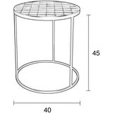 Zuiver Glazed Bijzettafel - Zwart - Metalen Frame met Tegelblad - Hoogte 45 cm x Ø 40 cm - Stijlvolle en Ruimtelijke Bijzettafel - Voor Woonkamer of Loungehoek