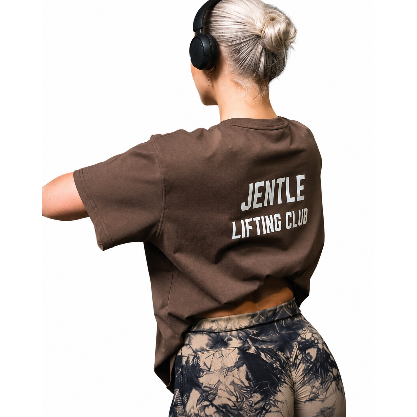Lifting Club Oversized T-Shirt - Stijlvolle en Comfortabele Mode voor Elke Gelegenheid, Verkrijgbaar in Beige en Bruin, Maten S en L - 100% Katoen met Unieke Print, O-Neck en Ruime Pasvorm, Ideaal voor Casual en Sportieve Outfits