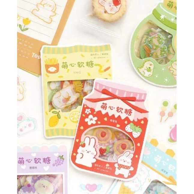 Schattige Fruit & Dieren Cartoon Stickers - Ideaal voor Scrapbooking, DIY Dagboeken en Leuke Planner Versiering -4 stijlen x 45 stuks elk