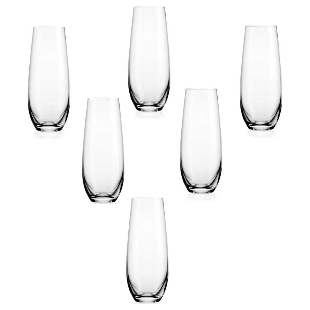 6 Suks - Champagne Glazen Set -  Kristalheldere Wijnglazen - 300ml Capaciteit - Perfect voor Wijn, Champagne, en Cocktails - Stijlvol en Duurzaam