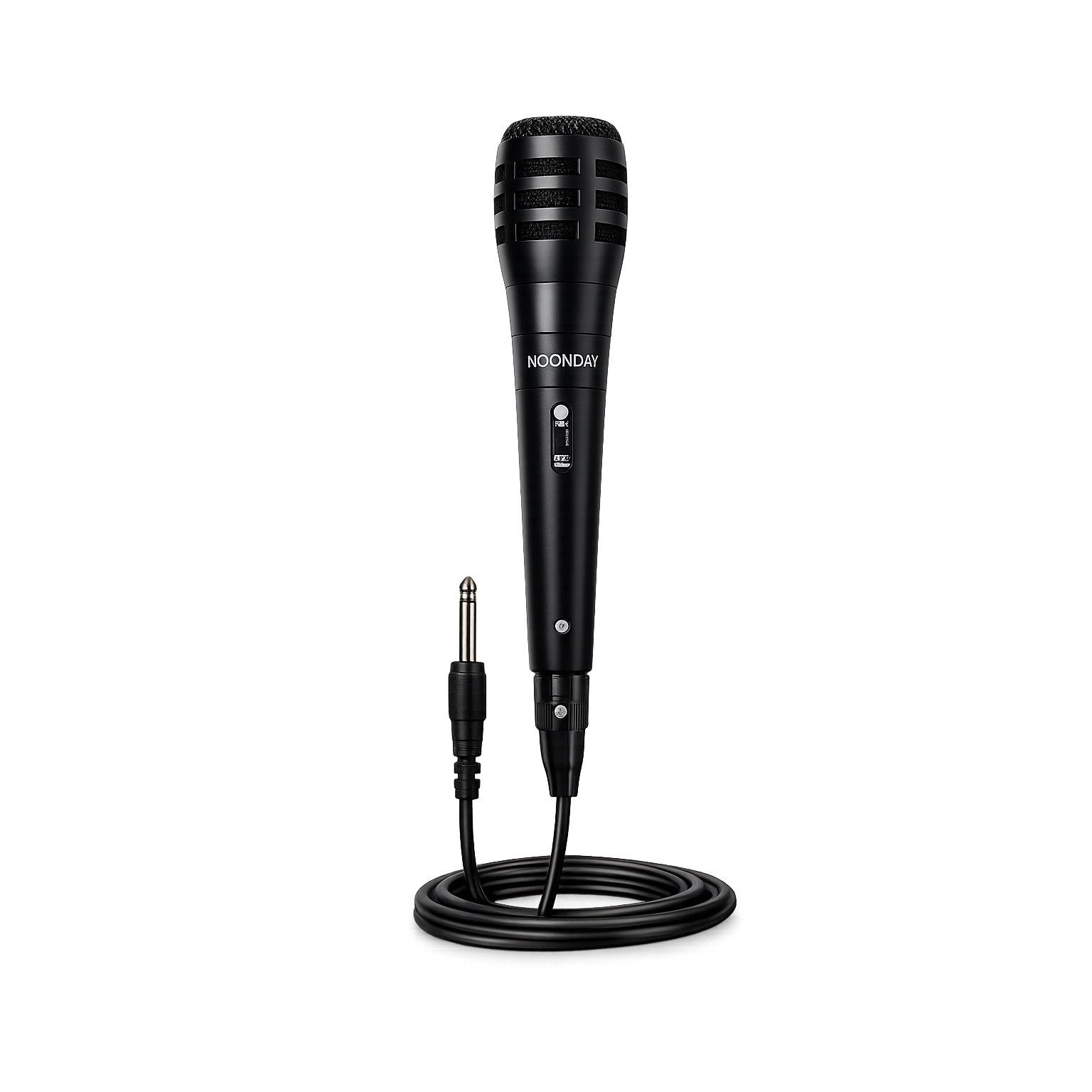 NOONDAY PARTY microfoon bedraad – karaoke microfoon met 6.3 mm jack aansluiting – zangmicrofoon met 3 meter kabel – dynamische handmicrofoon voor speaker versterker karaoke machine en live optreden zwart
