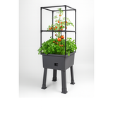 Verhoogde Kweekbak – Kunststof Bloembak op Pootjes – Inclusief Verstelbaar Frame – Mini Kas met Afneembare Hoes – Bewateringssysteem – 116 cm
