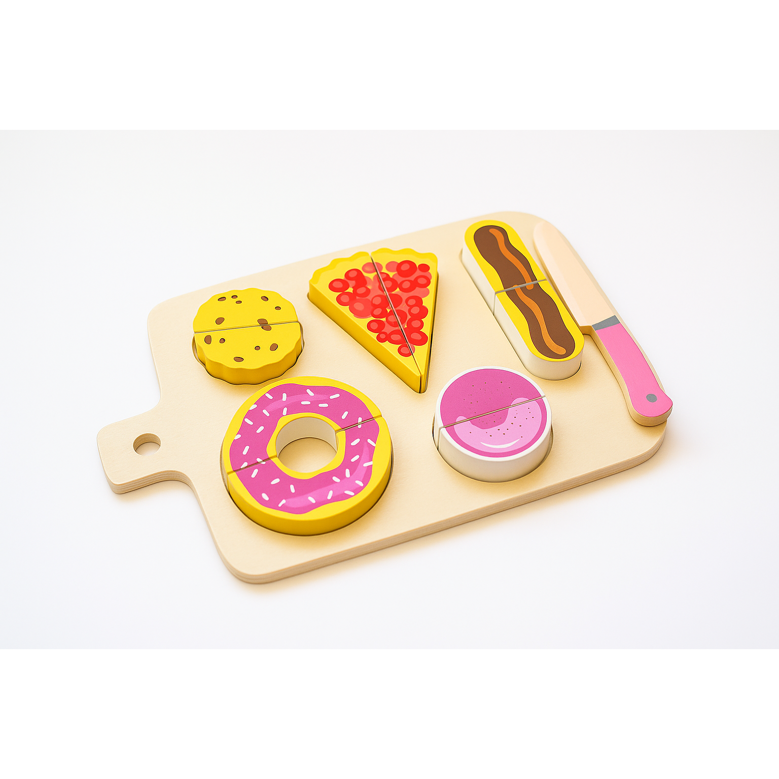 Engelhart Houten Bakkerij Snijset - Speelgoed Bakkerij - Houten Brood Snijset - Speelset met Gebak - Educatief Hout Speelgoed - Snijbaar Speelgoed Eten - Voor Kinderen vanaf 3 Jaar