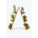 Houten Plantenrek - A-Frame Bloemenstandaard - 1 Meter Hoog - Houten Displayrek - Plantenhouder - Plantenstandaard Binnen Buiten - Decoratief Hout Rek - Tuinrek - Trapvormige Plantentrap