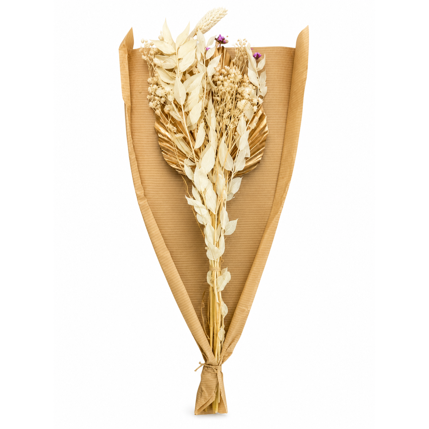 Gedroogde Bloemen Cake Decoratie - Gouden Palmblad Cake Topper met Bunny Tails en Ruscus - Droogbloemen Boeket voor Taart Decoratie Bruiloft Verjaardag Babyshower Feest en Bloemstuk Styling 30,5cm