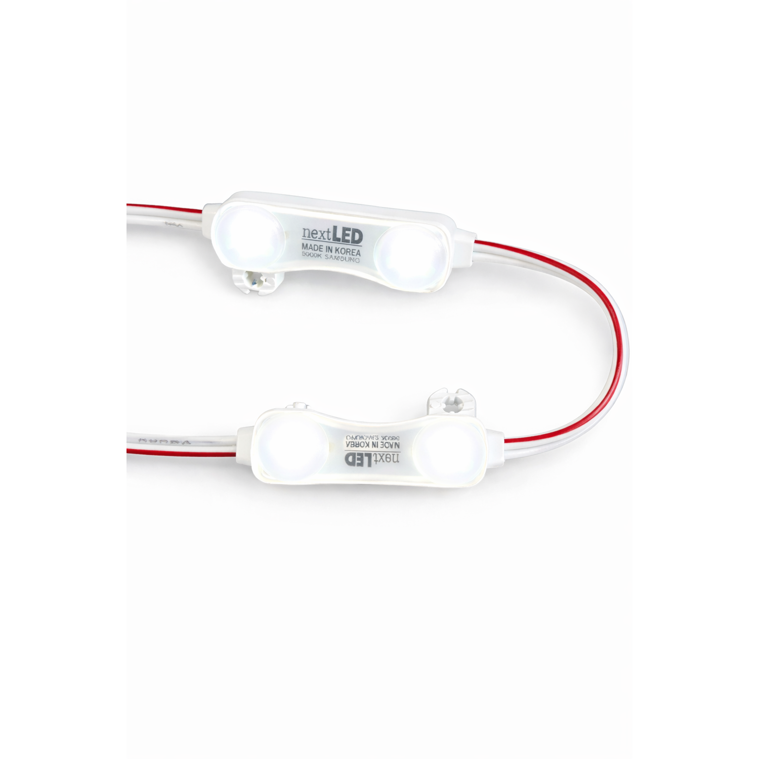 NEXTLED 50 stuks LED module verlichting - 5500mm – 24V 5000K wit licht – 5.5 meter LED modulesnoer – waterdichte reclame verlichting – 2 LED per module – signage lichtketting – voor lichtbak, reclamebord, kastverlichting en decoratieve verlichting