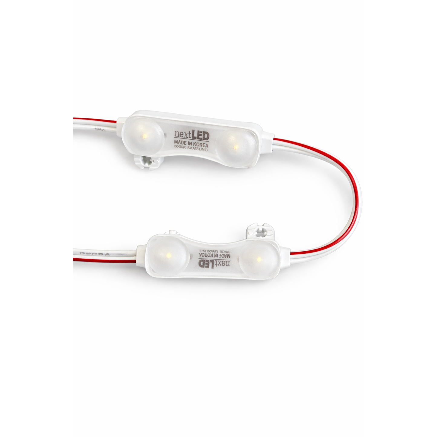 NEXTLED 50 stuks LED module verlichting - 5500mm – 24V 5000K wit licht – 5.5 meter LED modulesnoer – waterdichte reclame verlichting – 2 LED per module – signage lichtketting – voor lichtbak, reclamebord, kastverlichting en decoratieve verlichting